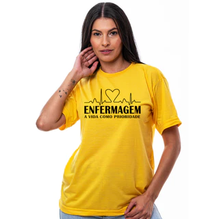 Camiseta Feminina Enfermagem Várias Cores T-Shirt Camisa Basica Casual Envio em 24h