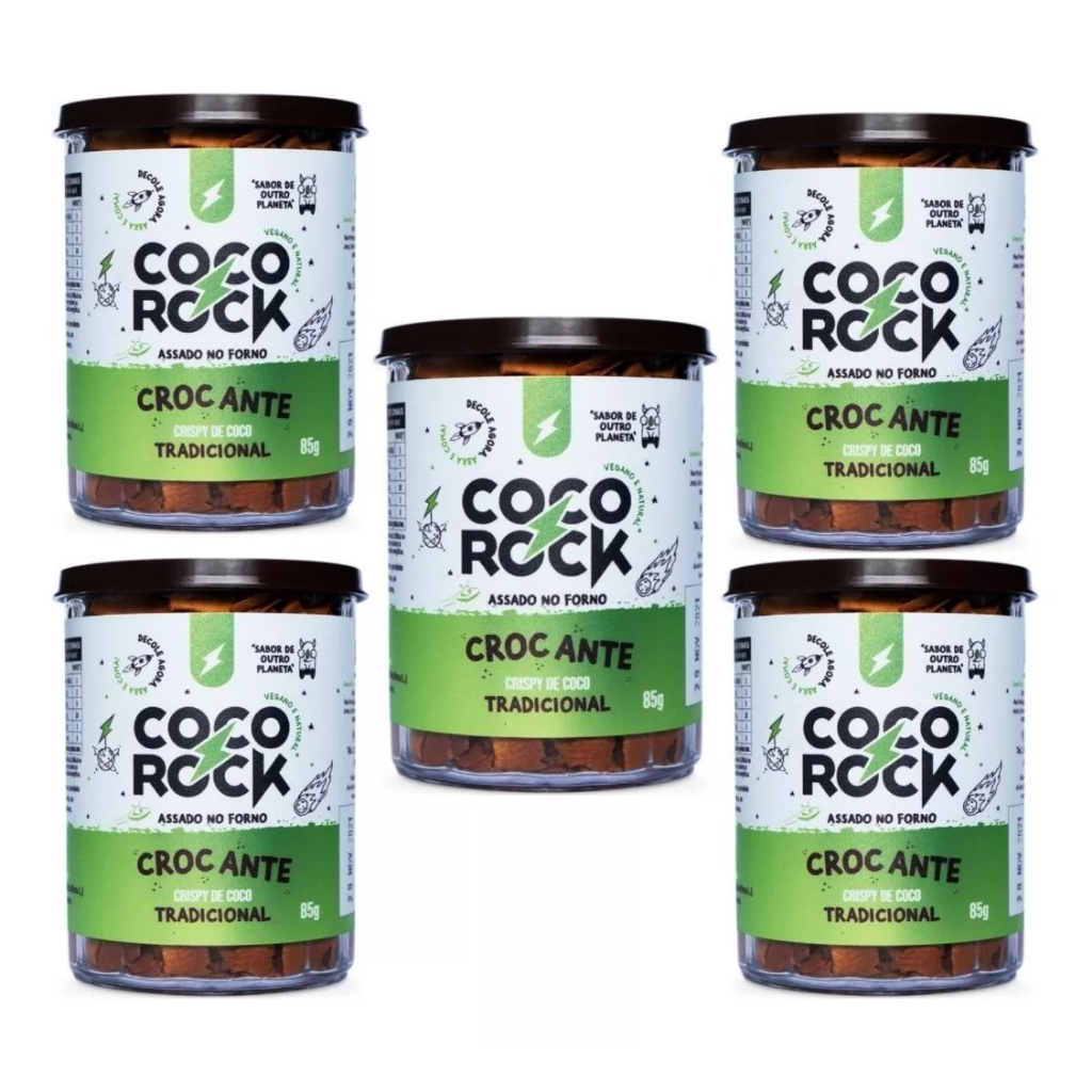 Kit C/ 5 Coco Rock Crispy De Coco - Tradicional (coco Chips) | Shopee ...