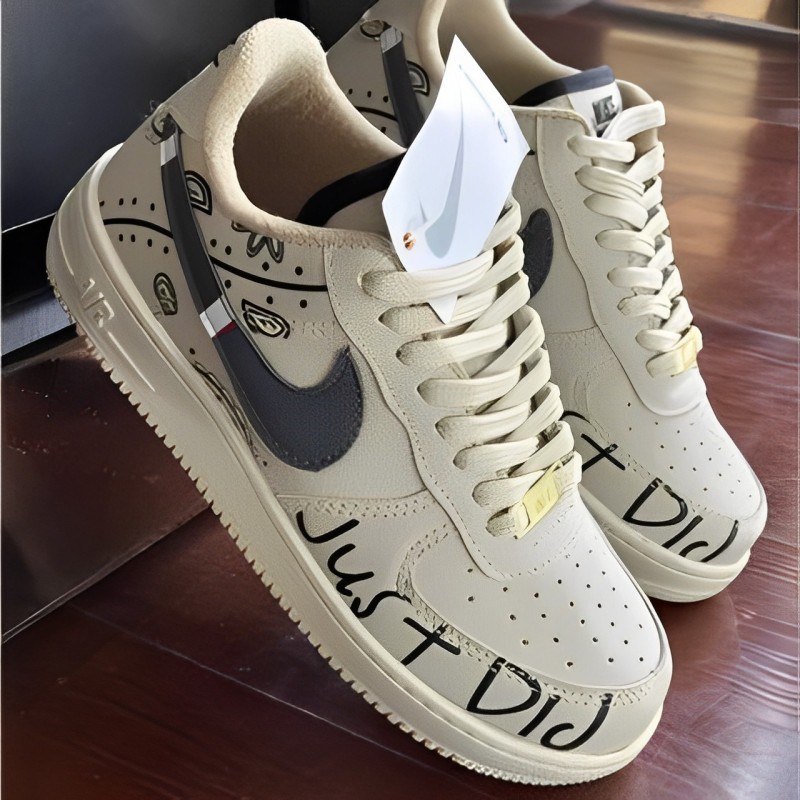 Tenis Unissex NN Forc Did Personalizado Original Cano Baixo Masculino e Feminino Bege Edição Limitada - Oferta Confira!