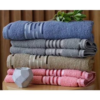 Kit com 3 Toalhas de Banho Camesa 100% Algodão Ótima Absorção 300g/400g 1,20mx62cm