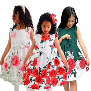 Kit 3 vestidos de flores casual