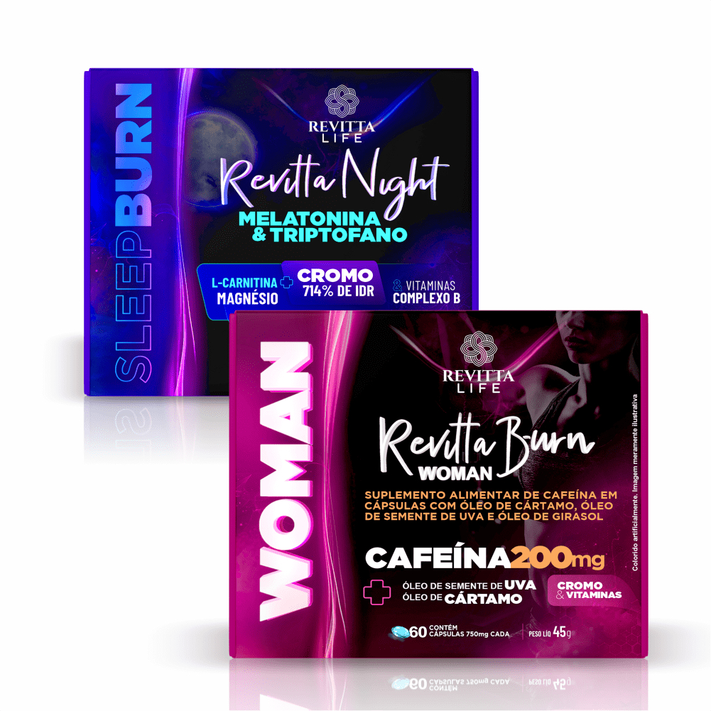 Kit SuplementoTermogênico Dia e Noite - Revitta Burn e Revitta Night ...