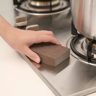 Bucha Mágica Para Limpeza Louça Pesada Multiuso  9,5x7x2,5cm Universal Prático E Util Esponja Marrom em Oferta na Shopee