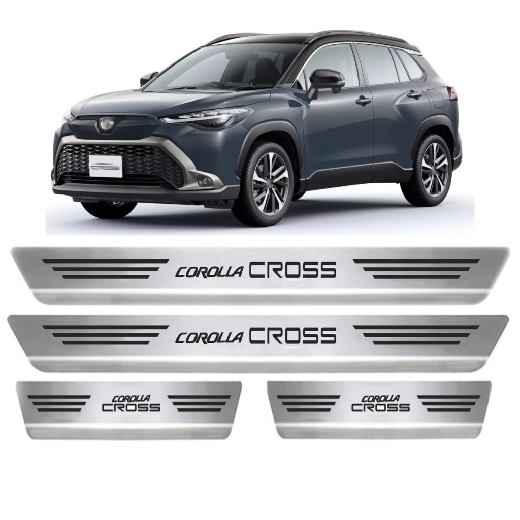 Kit 4 Soleira Protetor Porta Aço Inox Escovado Toyota Corolla Cross ...