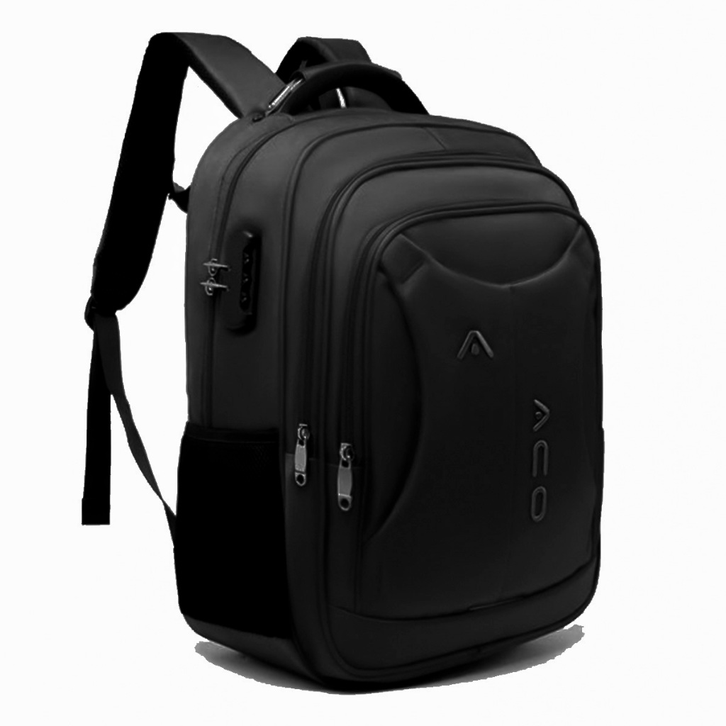 Mochila Notebook c/ Senha c/ Saida para USB/Fone de Ouvido Masculina Feminina Unissex Impermeável ACO