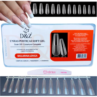 Soft Gel D&z Unha Postica SoftGel D&Z Tip de Gel Bailarina Almond Speed Tip Gel Colar com Gel Base Alongamento Unhas Melhor que Molde F1