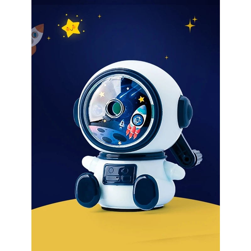 Apontador de lápis automático com alavanca astronauta fácil uso papelaria kawaii