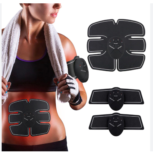 Kit 4 em 1 - Tonificador Muscular Abdomen Ems Fit Control Smart Fitness  Pratico abdomen + bracos + Gluteo