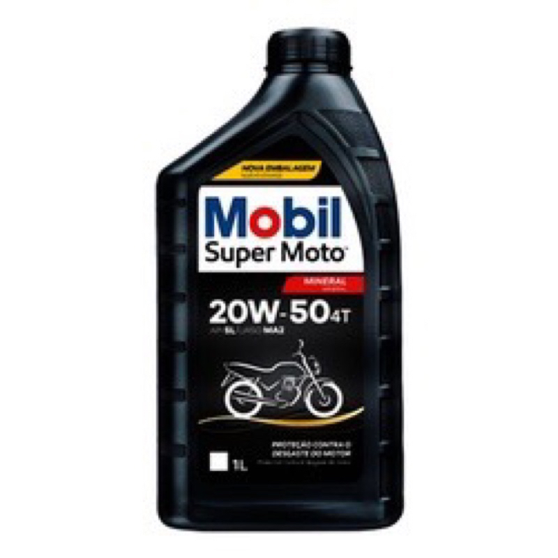 Oleo Mobil Super Moto 4T 20W-50 -litro Mobil preto