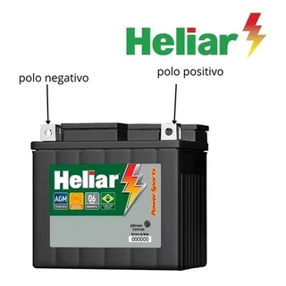 Heliar Bateria HTZ6 5ah Fazer 150/titan/start/fan 125/150/160 todos os anos/Xre300/Factor 150/Xtz/Biz +/Pop 100/100i/Biz125/NMAX1 160/Bros 125/150/160 todos os anos