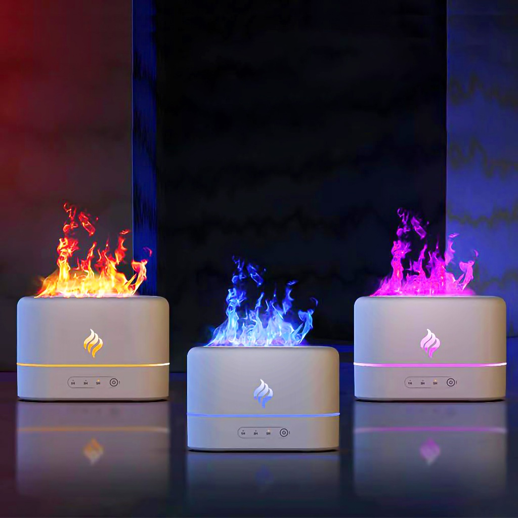 Umidificador Aromatizador De Ar Multifuncional Portátil Com Efeito De Chamas - A367