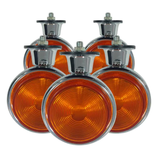 Kit de Lanterna Cromada Foguinho Maria Bojuda Carcaça Ferro Para Caminhão Âmbar (Amarelo)