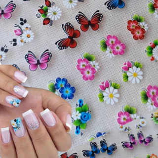 100 Adesivo de Unha 3D Pré Pronta Mão Pés Nail Art e Leve mais 20