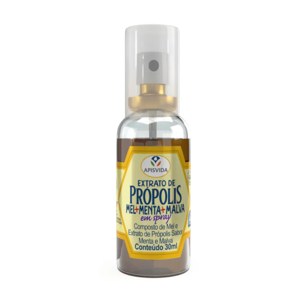 Spray para Garganta Extrato de Própolis Apis Vida Sabor Menta e Malva ...