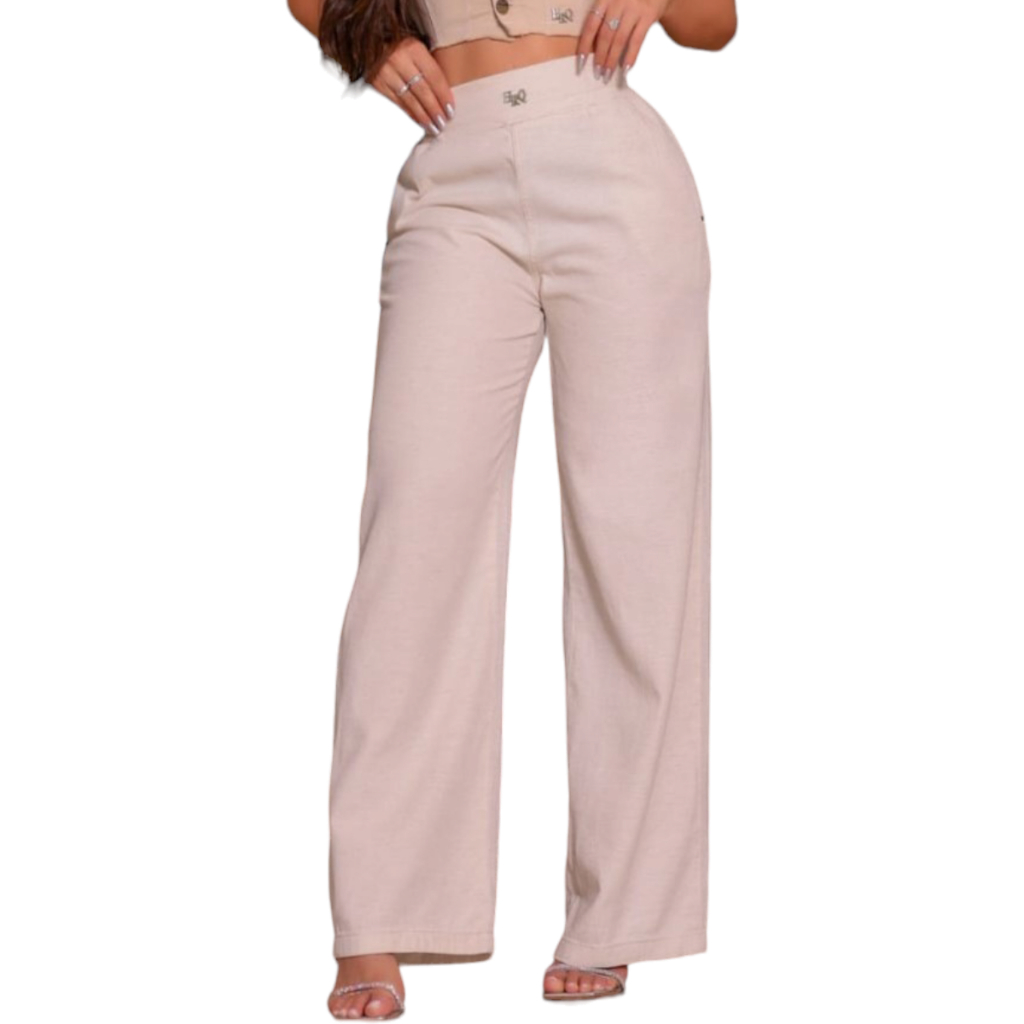 Pink High Waist Wide Leg Pants