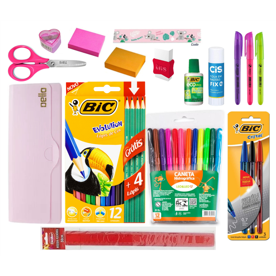 KIT COMPLETO DE MATERIAL ESCOLAR - BOX DA LARI | Shopee Brasil