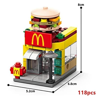 Coleção de Construção Lojas e Edifícios - Peças de Montar / Compatível com Lego