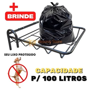 Lixeira Cesto Grade Portão Muro Retrátil Dobrável Reforçado Aço Forte