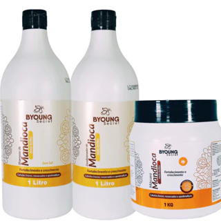 Kit Shampoo + Condicionador + Máscara de Mandioca Byoung Secret (3 x 1 Litro)