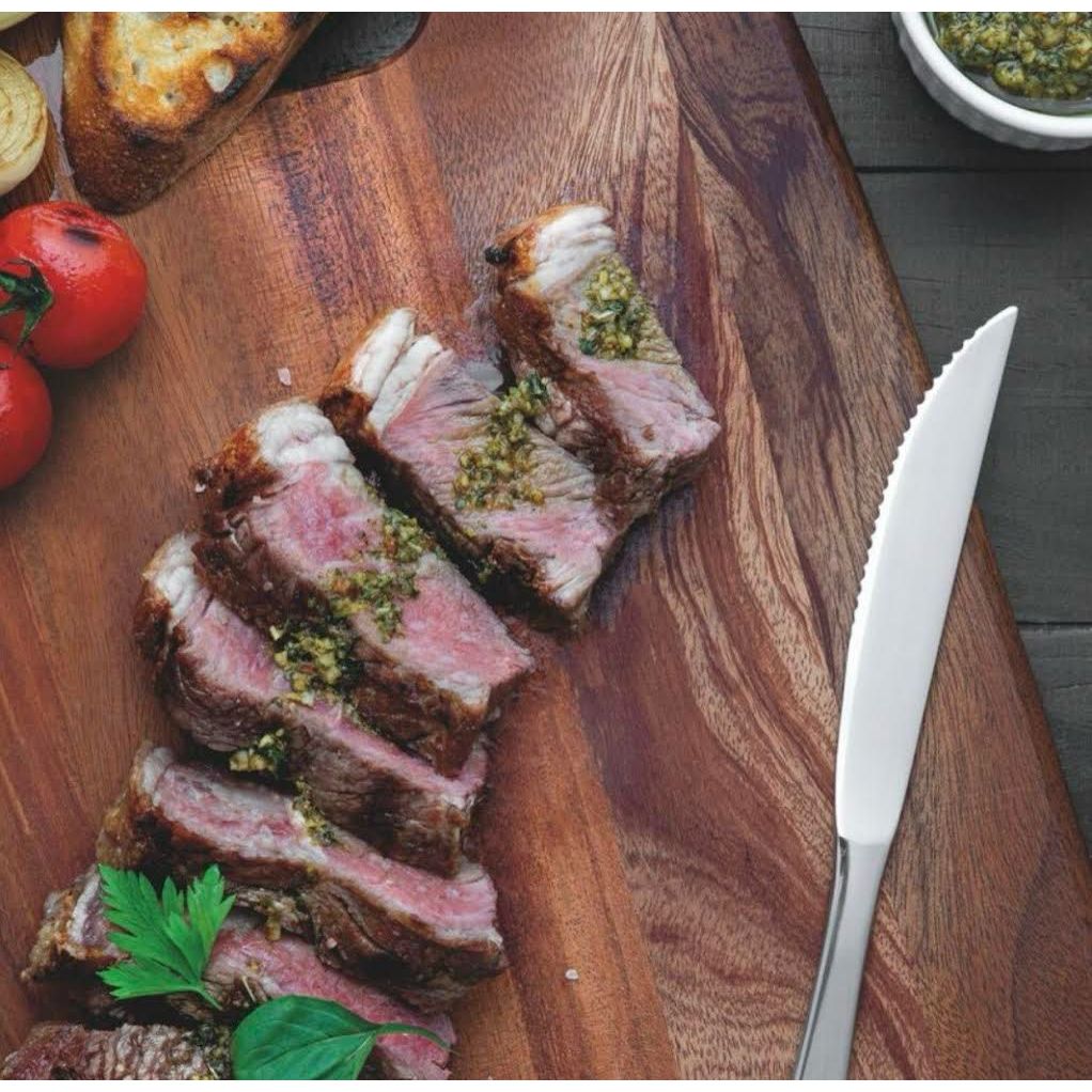 Kit Faca de Mesa Talher Aço Inox com serra ideal casa churrasco ...