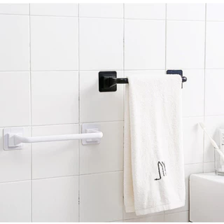 Suporte Com Adesivo De Porta Toalha Para Banheiro Box Cozinha Em Casa Gancho Multiuso Banho Plástico Branco Até 5kg