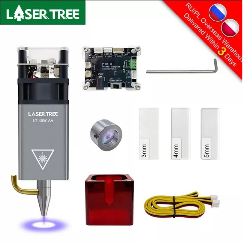 LASER TREE Módulo Laser 5w Diodo para Gravador CNC Corte de Madeira TTL PWM 450nm