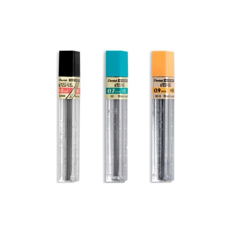 Pentel Super Hi Polymer Leads 0.7 mm Medium HB 30 Leads Per Tube Pack Of 3 Tubes - Office Depot