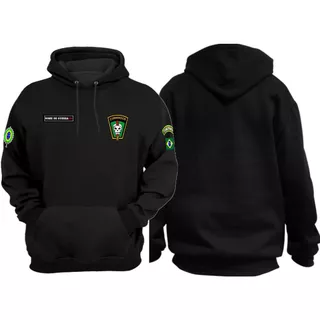 Blusa Moletom Comandos exército EB militar com capuz alusiva