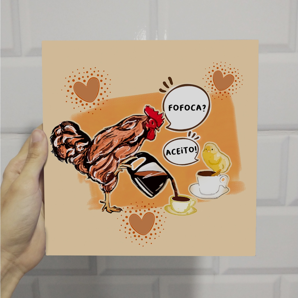 Quadro placa decorativa meme galo e pintinho aceita fofoca | Shopee Brasil