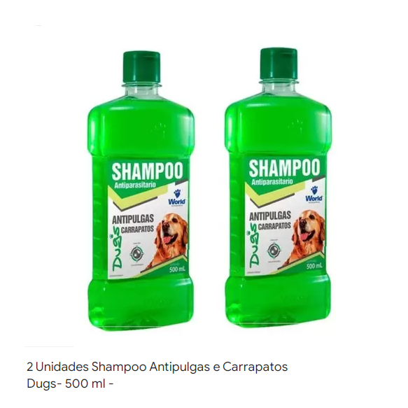 Shampoo Anti-pulgas Piolhos e Carrapatos Dugs 500ml ( 02 Unidades ...