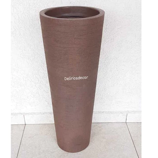 Vaso de Planta Decorativo Reciclável em Polietileno, Coluna Texturada Ibiza 119