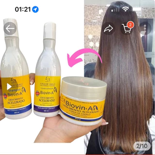 Kit Crescimento Acelerado Força de Cavalo Biovin-A Shampoo Condicionador e Máscara Hidratante para Tratamento Capilar - L&A Cosméticos Pronta Entrega