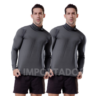 Kit 2 Camisa térmica Gola Alta com proteção UV - 2 Marinho / P
