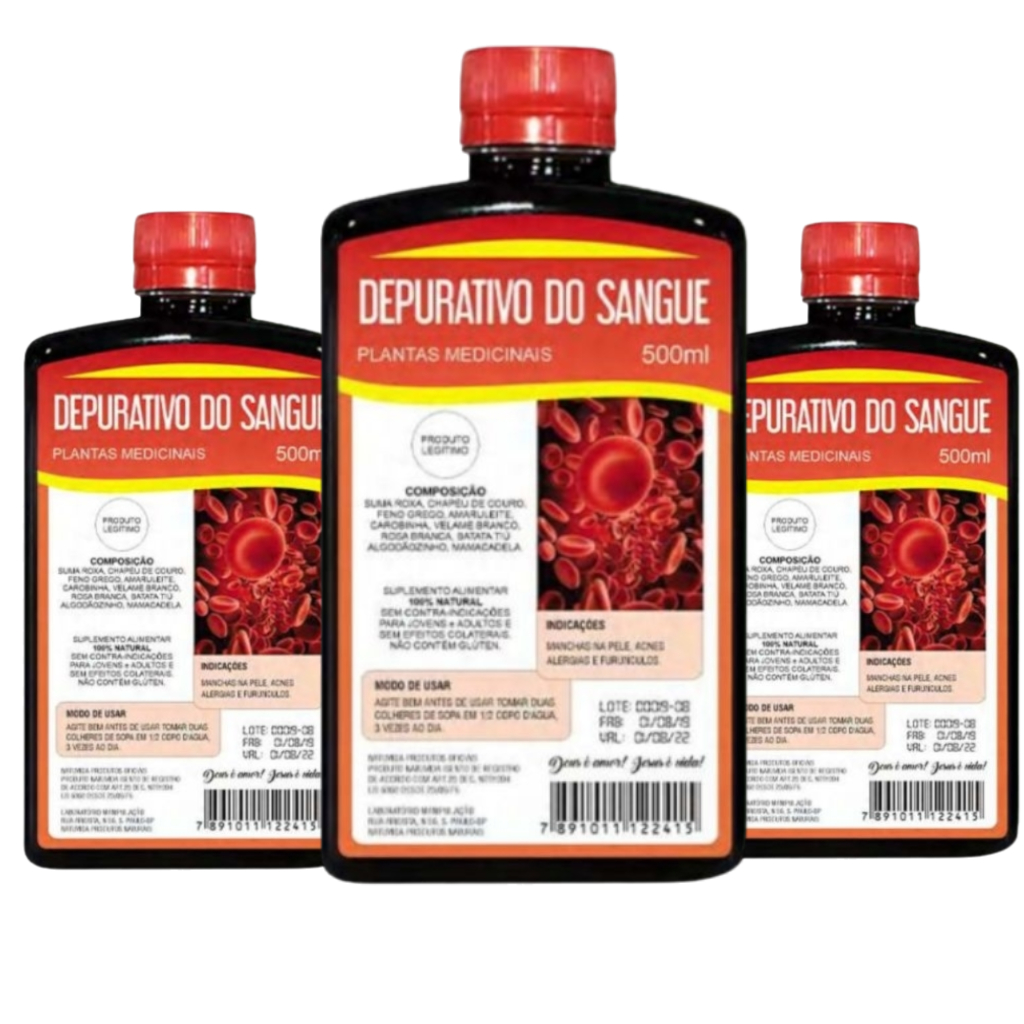 kit 3 Depurativo Do Sangue 500ml Produto Naturais | Shopee Brasil