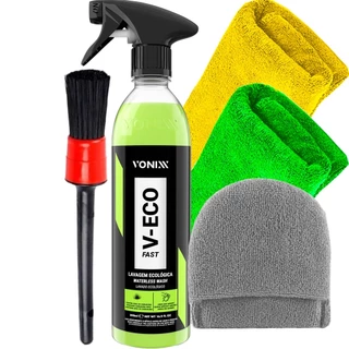 Lava Seco V-eco Fast Lavagem Ecológica a Seco V-Eco Vonixx 2 Toalhas Pano Pincel Aplicador Bolso
