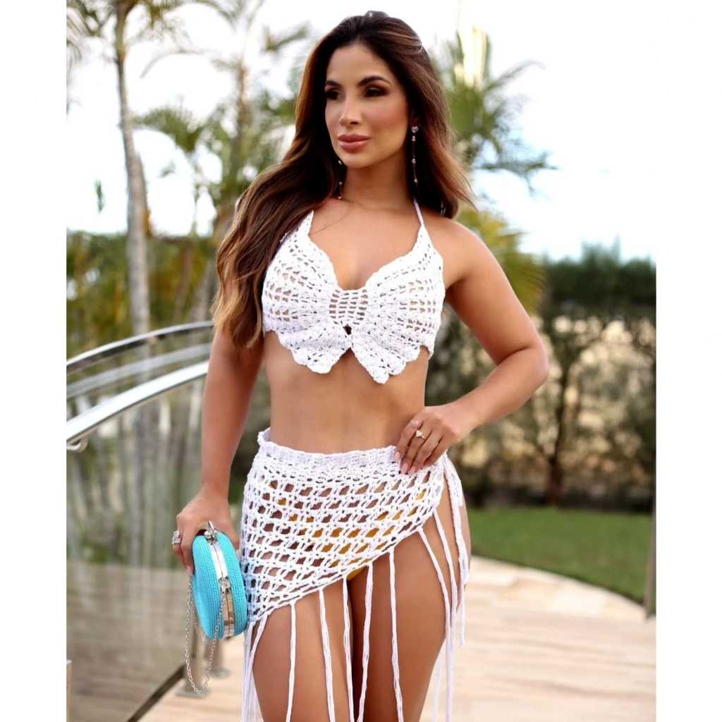 Moda Praia Conjunto Saida De Praia E Maio Saída De Praia Em Crochê