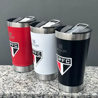 RAFA STORE- Copo térmico Time original com tampa abridor {SÃO PAULO PRETO, VERMELHO, VERMELHO, etc..} (quente, gelada).