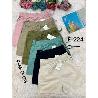 Bermuda Short Feminino sarja Tipo Cargo importado cintura alta com