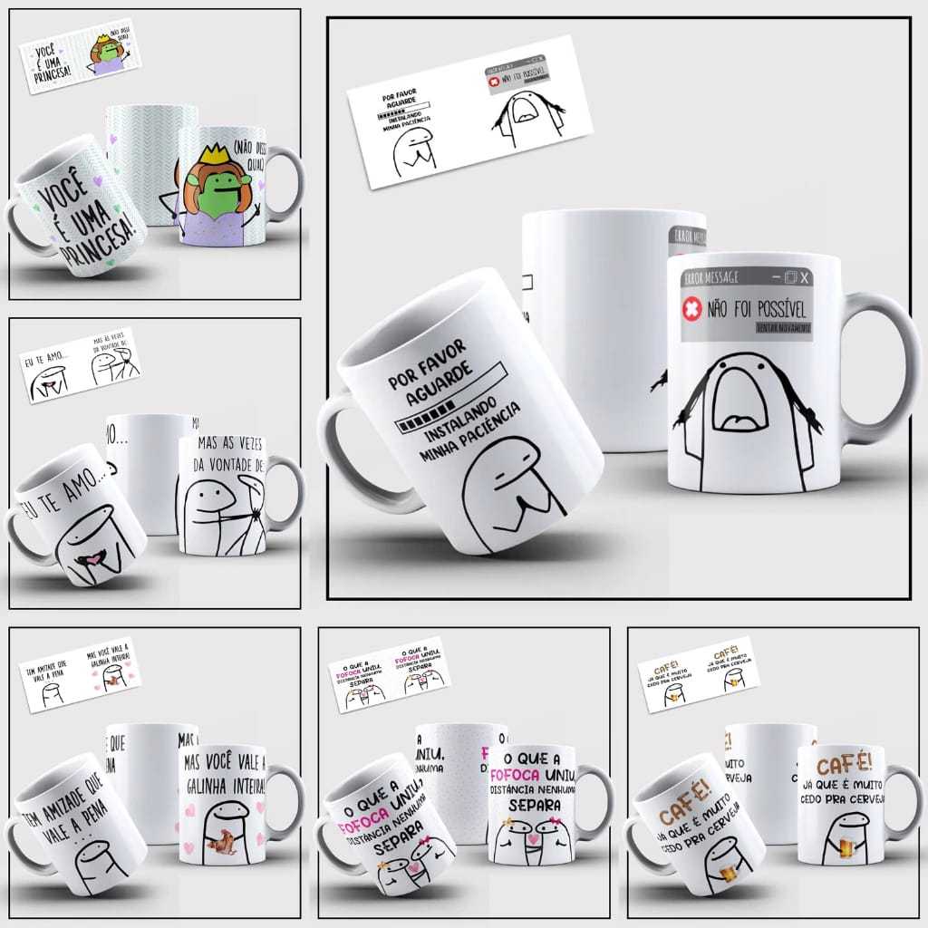 Caneca personalizada flork bento diversas frases engraçadas 325ml