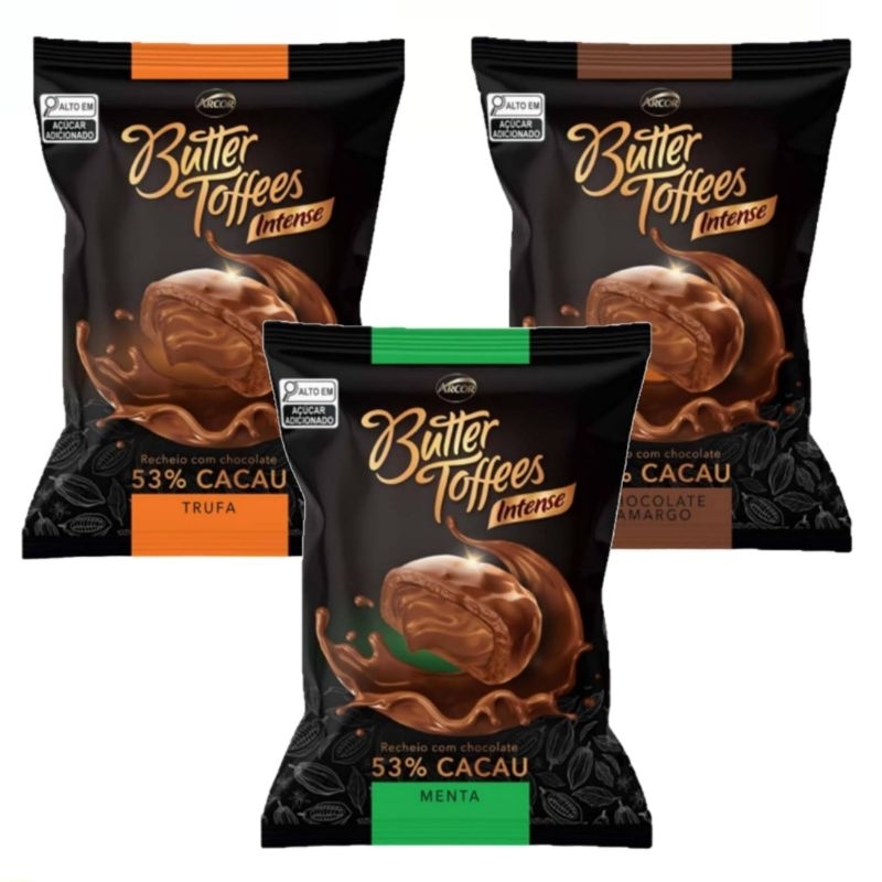 Bala Butter Toffees Intense 53% Cacau Sabores 500g - Arcor | Shopee Brasil