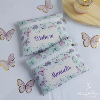 Mini Necessaire Slim Personalizada Porta Absorvente Organizador de Bolsa Multiuso Porta Cartões
