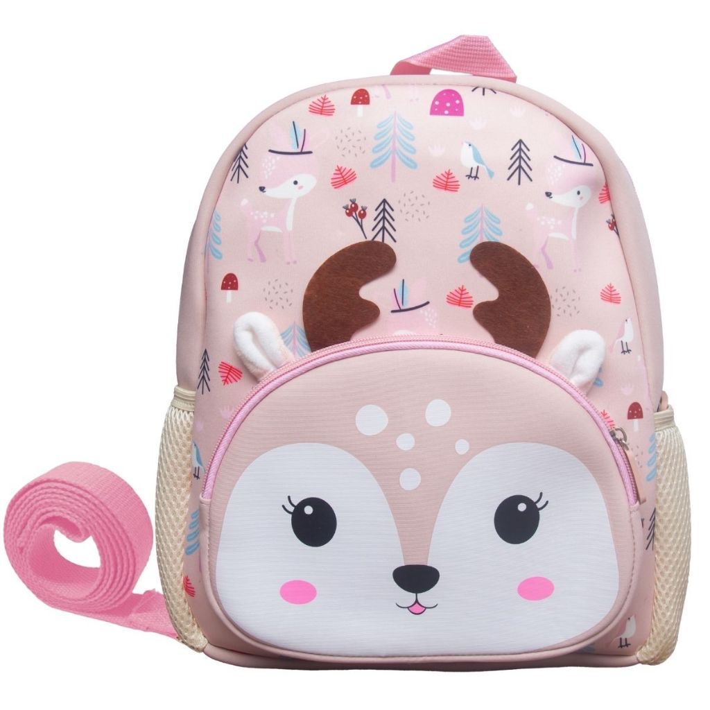 Mochila Para Passeio Infantil Alça Coleira De Segurança Rena Bebe Rosa ...