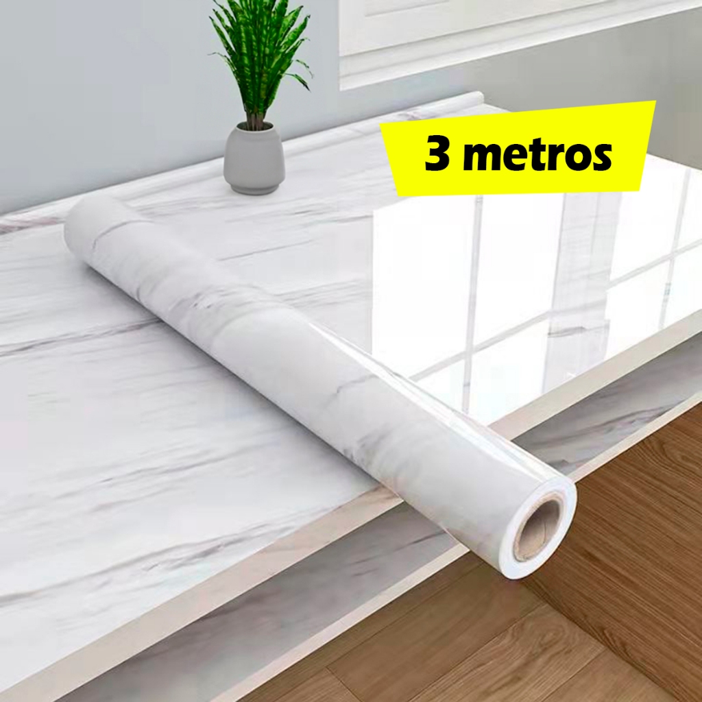 Papel de Parede Adesivo Pia Balcão Cozinha Decoração Casa Rolo Mármore ...