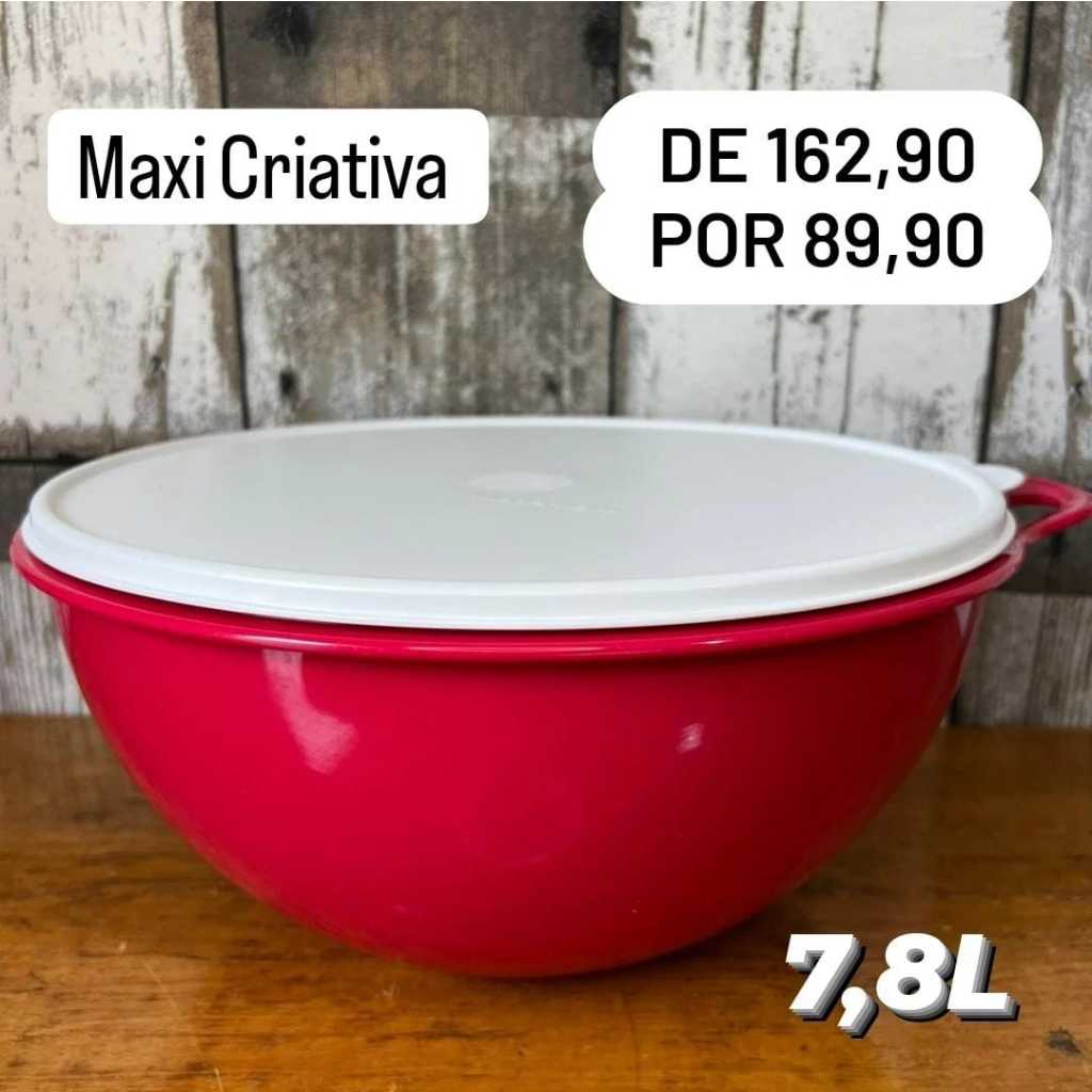 Tupperware Maxi Criativa 7,8 litros Vermelha | Shopee Brasil