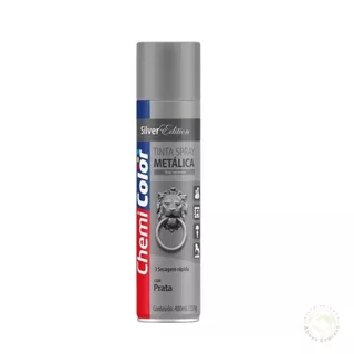 Tinta Spray Metálica Silver Prata Chemicolor 400ml 235g