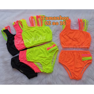 Biquini infantil 02 ao 16 Juvenil forrado meninas moda praia natação piscina maiô