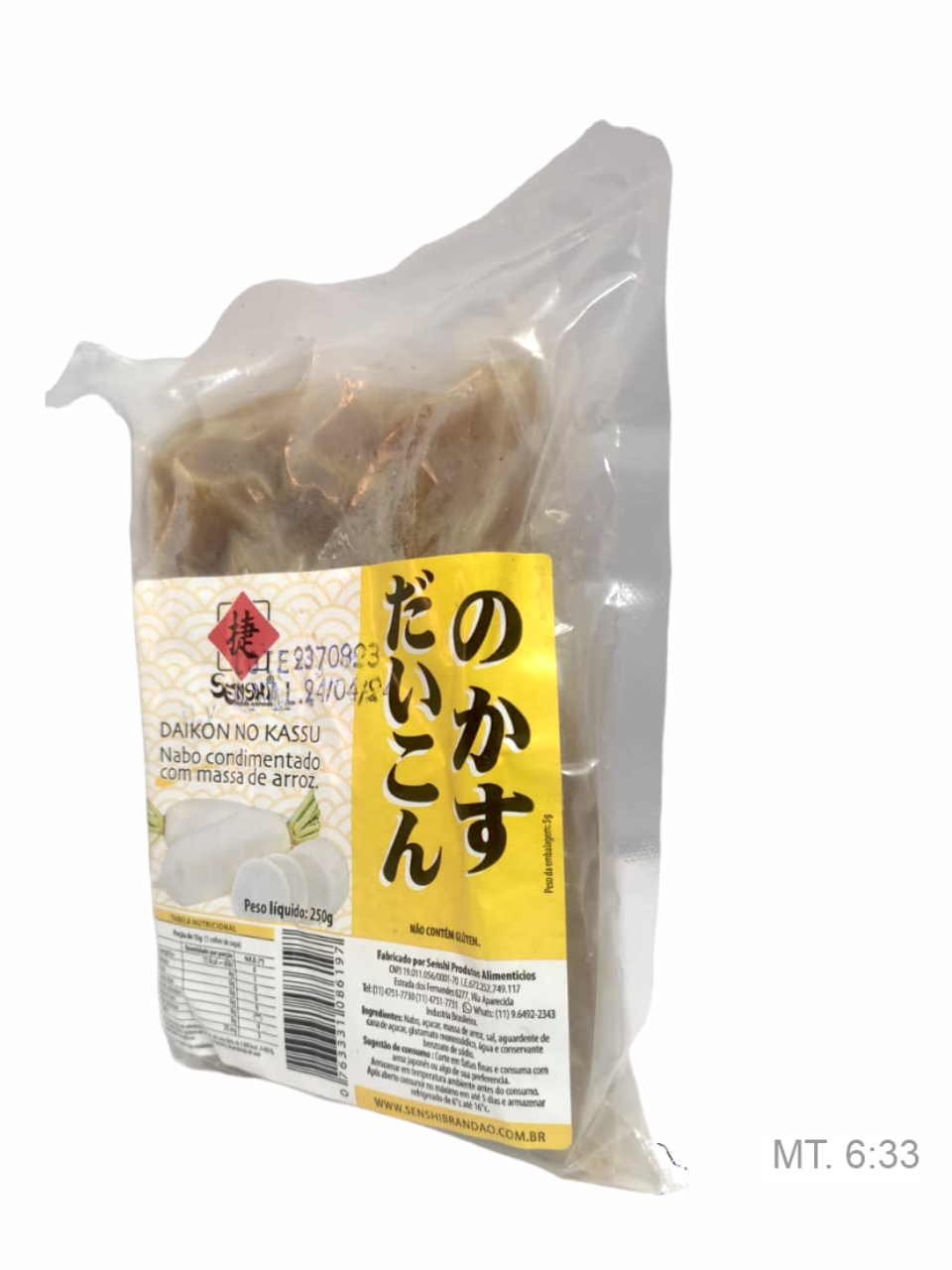 Nabo condimentado com massa de arroz Daikon no Kassu 250g | Shopee Brasil