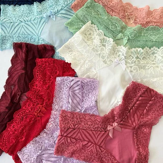 Kit 5 Calcinhas Sexy Renda Lingerie Feminina Confortável Não Marca Tanga Adulto