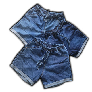 Short Jeans Feminino De Elástico Plus Size Cintura Alta Cós Alto Com Bolsos Traseiros Com Lycra