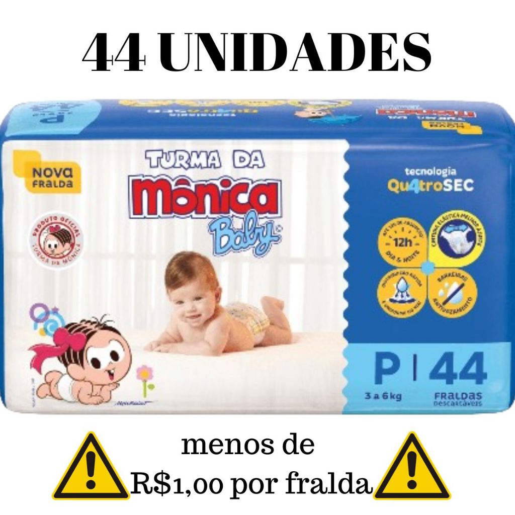 Fralda Descartavel Turma Da Monica 12h Dia Noite Para Bebe Cintura ...